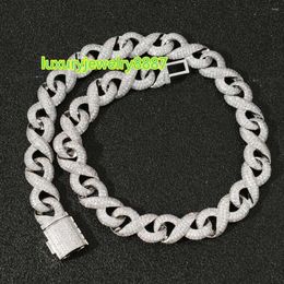 Chains HOYON 15mm Moissanite Diamond Style Miami Cuban Chain 925 Silver Gold Color Necklace For Men Hip Hop Rap Rock Jewelry Gifts