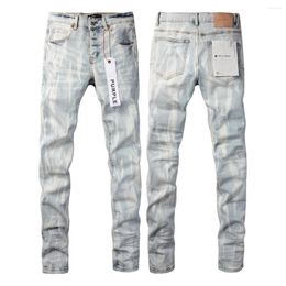 بنطلون جينز للرجال بيربل مارك مين الذكور ذكور زرقاء Y2K High Street Denim Paint Graffiti Pattern Direded Blants Skinny Pants