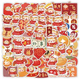 60pcs Happy New Year Dragon cartoon graffiti Waterproof PVC Stickers Pack For Fridge Car Suitcase Laptop Notebook Cup Phone Desk Bicycle Skateboard Case.