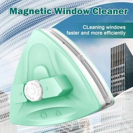 Magnetic Window Cleaners Double Side Magnet Cleaner Brush Adjustable Glass Cleaning Wiper For for High Rise Glazing Tools 231205