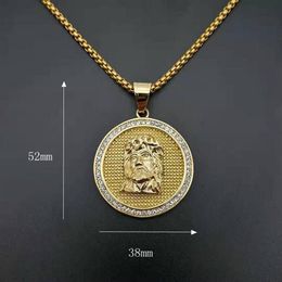 Pendant Necklaces Hip Hop Gold Colour Stainless Steel Jesus Piece Pendants For Men Rapper Jewellery Drop2120