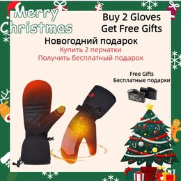 Ski Gloves Saviour HEAT Winter Heated Mittens Rechargeable Battery Electric Heated Gloves for Ski Thermal Glove with Heat Rays Men Women 231205