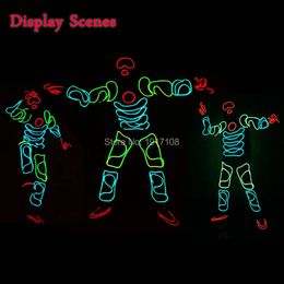 The Lable Paper Type 10 Colour Select EL Wire Suit DIY party clothes accessories by the Style of LED DJ Men Gift for Bar Party Decoration 231205