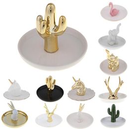 Ceramic Jewellery Organiser Tray Bracelet Necklace Ring Holder Dish Plate Pouches Bags245P