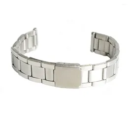 Watch Bands 2023 Stainless Steel Strap Silver Wrist Bracelet With Folding Clasp Men Women Metal Watchband