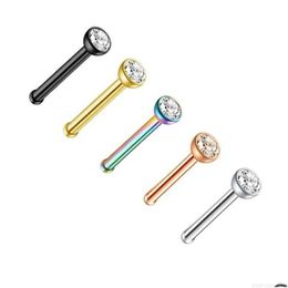 Nose Rings Studs Ring Jewellery Set Surgical Steel Hoop Pack Nostril Piercing Jewel For Women Men Drop Delivery Body Dhbhx