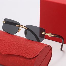 Luxury Sunglasses 2024 New Small Square Rimless Plate Metal Glasses Personalised Sunglass For Men And Women Driving