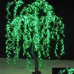 Garden Decorations Led Artificial Willow Wee Tree Light Outdoor Use 945Pcs Leds 1 8M 6Ft Height Rainproof Christmas Decorat Homefavor Dhwbg