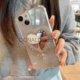 Cell Phone Cases Luxury Diamond Mirror Clear Soft Case For iPhone 14 13 12 11 Pro XS Max X XR 7 8 Plus MiNi SE 2020 Transparent Silicone Cover J231206