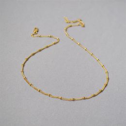 Brass Beaded Chains in Gold Silver Basic Chain Chockers Thin Necklaces206h