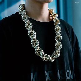 Chains 1pc Mens Necklace 30MM Stainless Steel Rope Chain Big Chunky Hip Hop Fashion Jewelry For Party Gift 30 Inch