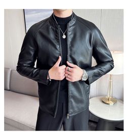 Men's Outerwear Coats Leather Leather jacket men's jacket jacket cross-border autumn new European and American style standing collar motorcycle suit windproof
