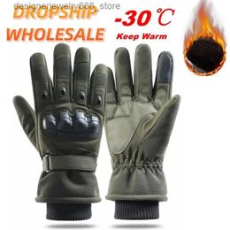 Five Fingers Gloves Tactical Gloves Winter Warm Thermal Gloves Hunting Protective Gloves Full Finger Military Combat Touch Screen Outdoor Skiing Men Q231206