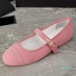 Womens Denim Dress Shoes Designer Mary Jane Shoes Adjustable Ankle Buckle Loafers Ladies Black Pink Yellow Slides Ladies Leisure