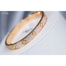 Designer Bracelet Jewelry gold bracelet bangleThree Row Diamond Full Clasp Design Online Red Live with Goods for Day Gift