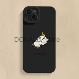 Cell Phone Cases Minimalist Cartoon Phone Case For iPhone 15 14 13 12 11 Pro Max X XR XS Max 7 8 15 Plus SE 2020 Duck Shockproof Soft Rear Cover J231206