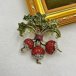 Brooches Timeless Wonder Fancy Zirconia Radish Brooch Pins For Women Designer Jewellery Runway Rare Gift Retro Mediaeval 5382