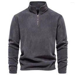 Men's Hoodies Autumn Winter Warm Fleece Sweatshirt Men Tees Tops Casual Long Sleeve Zipper Stand Pullover Man Jacket High Quality Clothing