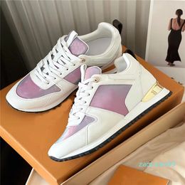 Men Woman Casual Shoes Designer Luxury Leather Trainers 2024 Fashion Rubber Outsole Sneaker Top Classic Run Away Sneakers Mixed Colour Flats Trainer Shoes