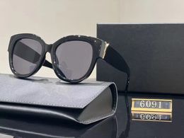 Luxury designer Sunglasses for Women Summer style Laurents Blaze Black Cat Eye Women's Sunglasses Anti-Ultraviolet fashion Eyeglasses 6091
