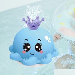 Bath Toys Glowing Childrens Bathtub Toy Cute Cartoon Octopus Water Slide Swimming Pool Induction 4 230615 Drop Delivery Baby Kids Mate Dhlua