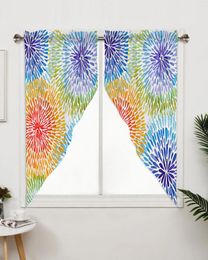 Curtain Boho Watercolor Geometric Curtains For Bedroom Window Living Room Triangular Blinds Drapes