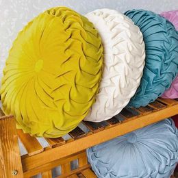 Cushion/Decorative Throw for Couch Decorative 3D Pumpkin Vehicle Wheel Round Velvet Cushion for Sofa Bed Chair Floor Coussin Canap