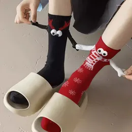 Women Socks Cartoon Christmas Happy Year Dolls Magnetic Cute Toe With Eyes Breathable Wear-Resistant Men