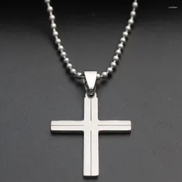 Pendant Necklaces 30pcs Stainless Steel Love Heart Cross Blessing Necklace Simple Religion Christian Jesus Faith Lucky Gift Jewelry