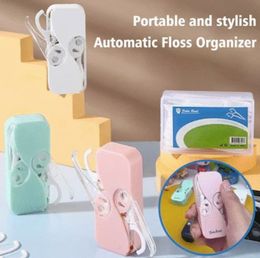 12pcs Portable mini double-open dental floss storage box, automatic floss pop-up, portable automatic floss box, floss stick