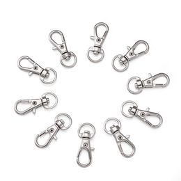 100pcs Alloy Swivel Lanyard Snap Hook Lobster Claw Clasps Jewellery Making Bag Keychain DIY Accessories208r