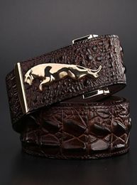 2019 Brand New Crocodile Style Gold Belt Size 120 Cm High Quality Belts Fashion Cowboy Designer Luxury Men Strap Jeans Y1904399667