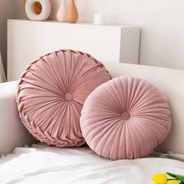 Cushion/Decorative Nordic Pumpkin Round Sitting Waist Living Room Sofa Bed and Breakfast Fold Wheel Futon Cushion