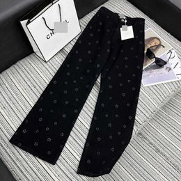 Women's Jeans for women in autumn high-end women's clothing business simple and casual long pants straight tube elastic waist print fashionable early autumn K9NZ