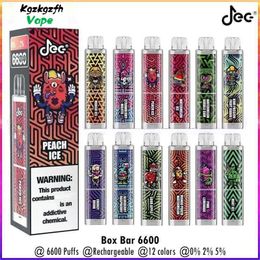 New Arrival Jec 6600 Puffs Original Wholesale Disposable Vape Pen RGB Flash 14ml 2%5% Salt Nicotine E-Liquid 12 Flavors USA UK OEM E Cigarette