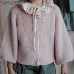 Cardigan Baby Girl Princess Knitted Cardigan Infant Toddle Child Solid Colour Knitwear Coat Spring Autumn Baby Clothes 1-7Y Q231206