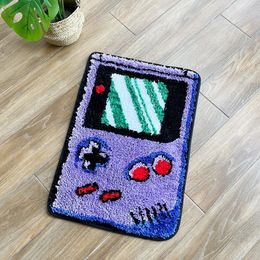 Carpets Purple Games Console Tufted Rug Funny Childhood Memories Rug Cute Flocking Carpet Floor Pad Anti Slip Doormat Aesthetic Home Pad 231205