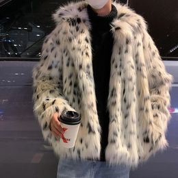 Men's Leather Faux Autumn and Winter Mens casual Jacket Imitation Fur Coat Fashion Youth Personality Trend Spot Long Hair Party Plush 231205