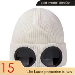CP Hat Goggle Cp Beanie Designer Hats For Men Ribbed Knitted Wool Bonnet Two Lens Glasses Skull Caps Woolen Turn Up Brim Winter Hat Ski 304