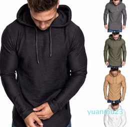 Men's Jogger Sweatshirt Fitness Yoga Outfits Sportswear Shirt Blouse Hoodie Stretch Hooded Solid