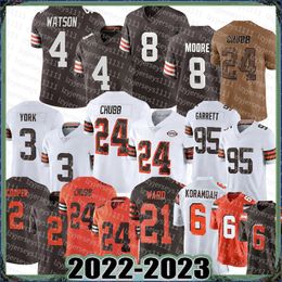 Man Cade Yorks Football Jersey Dalvin Tomlinson Nick Chubb Myles Garrett Deshaun Watson Clevelands Brown Elijah Moore Amari Cooper Denzel Ward David Njoku