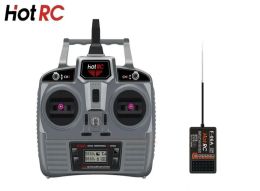 HOTRC HT-6A 2.4G 6CH Transmitter FHSS 6CH Receiver F-06A Mode2 Left/Right Hand 6 Channel Remote Control for RC FPV Drone