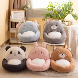 Cushion/Decorative Cute Cartoon Animal Cushion Plush Panda Rabbit Shiba Inu Office Chair Lumbar Lean One-piece Super Soft Seat Floor Cushion