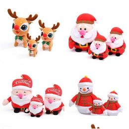 Party Favour High Quality With Bells Plush Elk Toy Christmas Snowman Santa Claus Doll Children Giving Gifts 496 Drop Delivery Home Ga Dhsuo