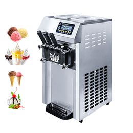 Soft Serve Ice Cream Machine 3 Flavours Ice Cream Maker For Commercial Home Food Truck To Use Gelato Vending Freezing Machine