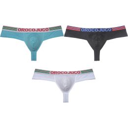 Men Eyelets 1/3 Back Pouch Micro Boxer Mini Briefs Hipster Trunks Brazilian Bikinis Sports Pants Printing Band Underwear