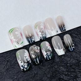 False Nails Wholesale Handmade Press On Colourful Whitening Cute Removable Reusable With Premium Quality.3922