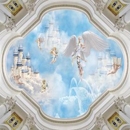 Po настенные фрески обои ангелы небо зенит фрески 3d потолочные фрески обои349o