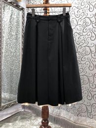 Skirts 2023 Women Fashion Sexy Casual Pleated Stitching Back Denim Small A-shaped Pendulum Skirt 0607