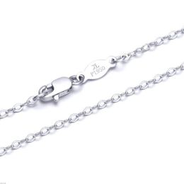 Chains Fine Pure Platinum PT950 Chain 1mmW Women O Link Necklace 18inch 2 5-3g320q